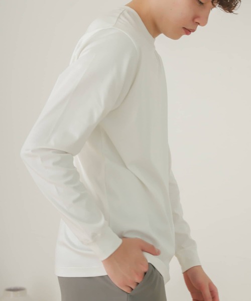SENSE OF PLACE by URBAN RESEARCH（センスオブプレイスバイアーバンリサーチ）の「スムースシルケットロングTシャツ（Tシャツ/カットソー・メンズ・ホワイト/ブラック/ライトベージュ・MEDIUM/LARGE）」の17枚目の写真
