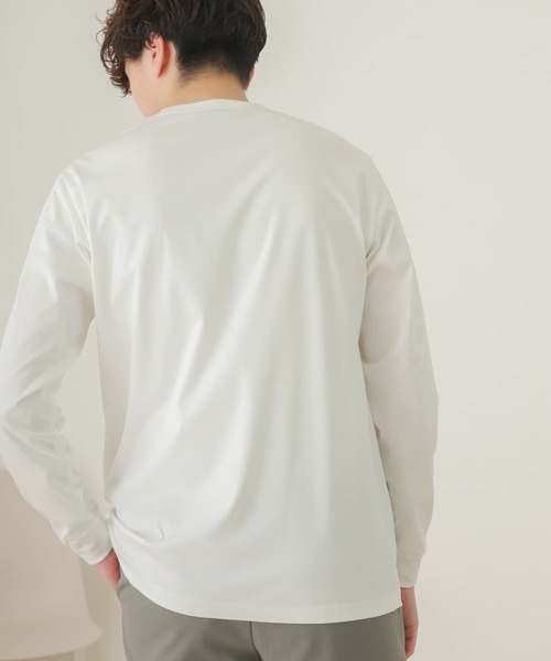 SENSE OF PLACE by URBAN RESEARCH（センスオブプレイスバイアーバンリサーチ）の「スムースシルケットロングTシャツ（Tシャツ/カットソー・メンズ・ホワイト/ブラック/ライトベージュ・MEDIUM/LARGE）」の21枚目の写真