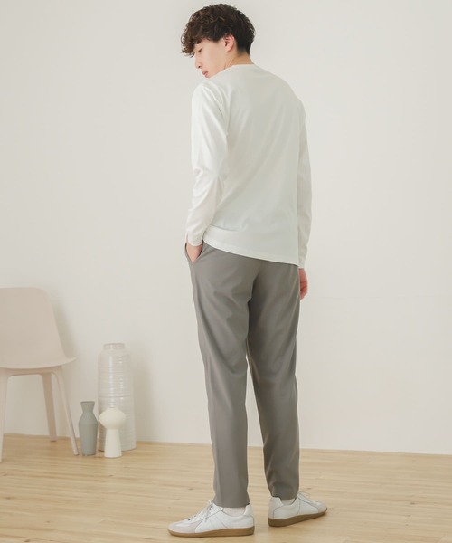 SENSE OF PLACE by URBAN RESEARCH（センスオブプレイスバイアーバンリサーチ）の「スムースシルケットロングTシャツ（Tシャツ/カットソー・メンズ・ホワイト/ブラック/ライトベージュ・MEDIUM/LARGE）」の14枚目の写真