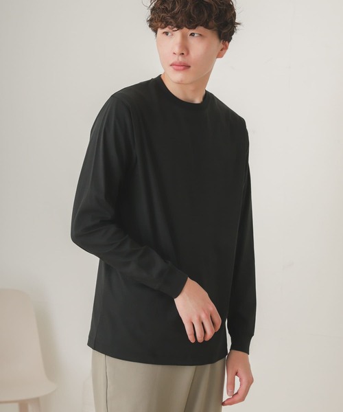 SENSE OF PLACE by URBAN RESEARCH（センスオブプレイスバイアーバンリサーチ）の「スムースシルケットロングTシャツ（Tシャツ/カットソー・メンズ・ホワイト/ブラック/ライトベージュ・MEDIUM/LARGE）」の7枚目の写真