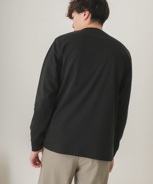 SENSE OF PLACE by URBAN RESEARCH（センスオブプレイスバイアーバンリサーチ）の「スムースシルケットロングTシャツ（Tシャツ/カットソー・メンズ・ホワイト/ブラック/ライトベージュ・MEDIUM/LARGE）」の11枚目の写真