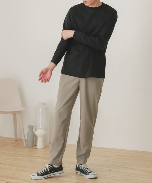 SENSE OF PLACE by URBAN RESEARCH（センスオブプレイスバイアーバンリサーチ）の「スムースシルケットロングTシャツ（Tシャツ/カットソー・メンズ・ホワイト/ブラック/ライトベージュ・MEDIUM/LARGE）」の18枚目の写真