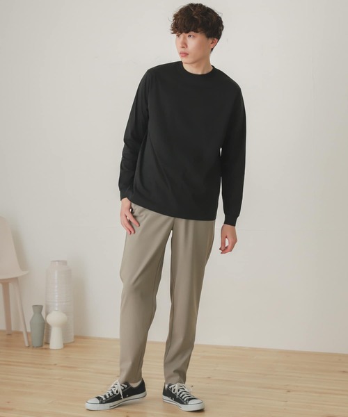 SENSE OF PLACE by URBAN RESEARCH（センスオブプレイスバイアーバンリサーチ）の「スムースシルケットロングTシャツ（Tシャツ/カットソー・メンズ・ホワイト/ブラック/ライトベージュ・MEDIUM/LARGE）」の5枚目の写真