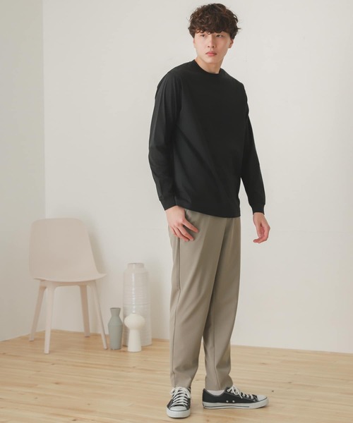 SENSE OF PLACE by URBAN RESEARCH（センスオブプレイスバイアーバンリサーチ）の「スムースシルケットロングTシャツ（Tシャツ/カットソー・メンズ・ホワイト/ブラック/ライトベージュ・MEDIUM/LARGE）」の22枚目の写真