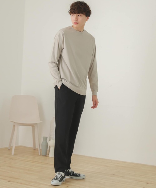 SENSE OF PLACE by URBAN RESEARCH（センスオブプレイスバイアーバンリサーチ）の「スムースシルケットロングTシャツ（Tシャツ/カットソー・メンズ・ホワイト/ブラック/ライトベージュ・MEDIUM/LARGE）」の19枚目の写真