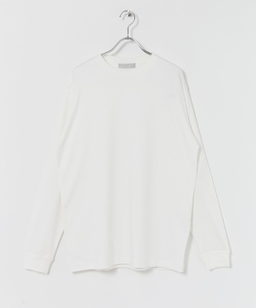 SENSE OF PLACE by URBAN RESEARCH（センスオブプレイスバイアーバンリサーチ）の「スムースシルケットロングTシャツ（Tシャツ/カットソー・メンズ・ホワイト/ブラック/ライトベージュ・MEDIUM/LARGE）」の6枚目の写真