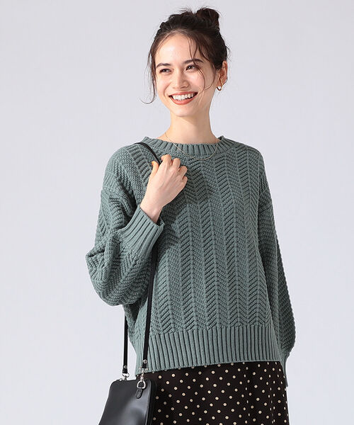 B:MING by BEAMS（ビーミングバイビームス）の「B:MING by BEAMS / 襟付 フリル ニット プルオーバー 21AW（ニット/セーター・レディース・ベージュ/オフホワイト/グリーン系・ONE SIZE）」の10枚目の写真