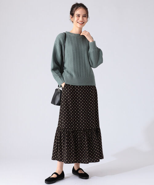 B:MING by BEAMS（ビーミングバイビームス）の「B:MING by BEAMS / 襟付 フリル ニット プルオーバー 21AW（ニット/セーター・レディース・ベージュ/オフホワイト/グリーン系・ONE SIZE）」の8枚目の写真