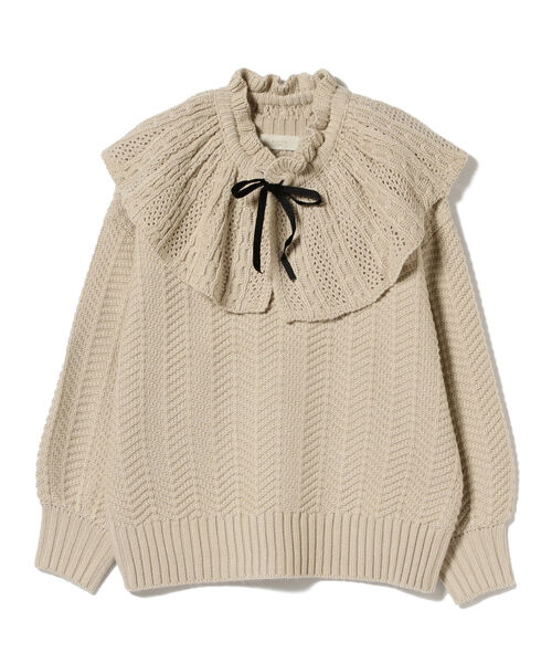 B:MING by BEAMS（ビーミングバイビームス）の「B:MING by BEAMS / 襟付 フリル ニット プルオーバー 21AW（ニット/セーター・レディース・ベージュ/オフホワイト/グリーン系・ONE SIZE）」の21枚目の写真