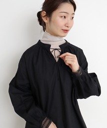 cdc 綿ドビー　袖レースブラウス