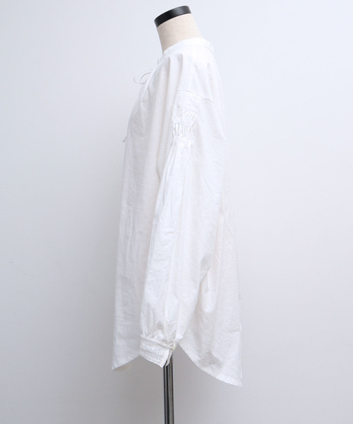 chambre de charme（シャンブルドゥシャーム）の「cdc 綿ドビー　袖レースブラウス（シャツ/ブラウス・レディース・ホワイト/ブラック・FREE）」の18枚目の写真