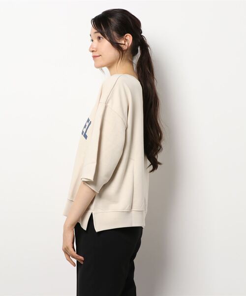 Lugnoncure（ルノンキュール）の「ロゴプリントミニ裏毛プルオーバー（スウェット・レディース・パープル/オフホワイト/チャコール・ﾌﾘ-）」の4枚目の写真