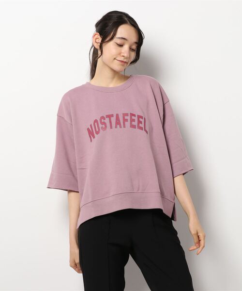 Lugnoncure（ルノンキュール）の「ロゴプリントミニ裏毛プルオーバー（スウェット・レディース・パープル/オフホワイト/チャコール・ﾌﾘ-）」の6枚目の写真