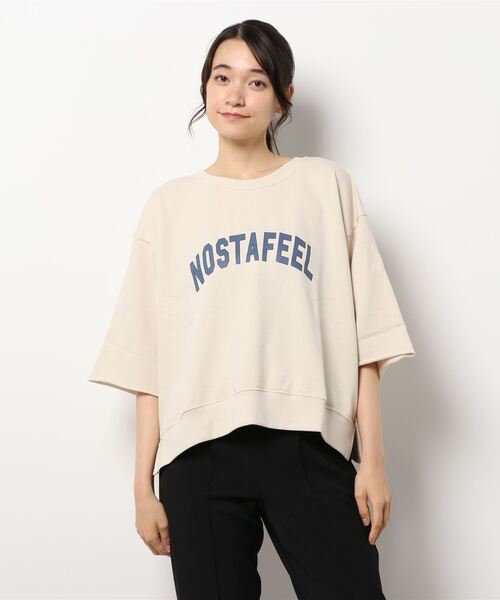 Lugnoncure（ルノンキュール）の「ロゴプリントミニ裏毛プルオーバー（スウェット・レディース・パープル/オフホワイト/チャコール・ﾌﾘ-）」の7枚目の写真