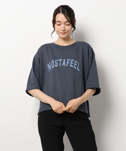 Lugnoncure（ルノンキュール）の「ロゴプリントミニ裏毛プルオーバー（スウェット・レディース・パープル/オフホワイト/チャコール・ﾌﾘ-）」の8枚目の写真