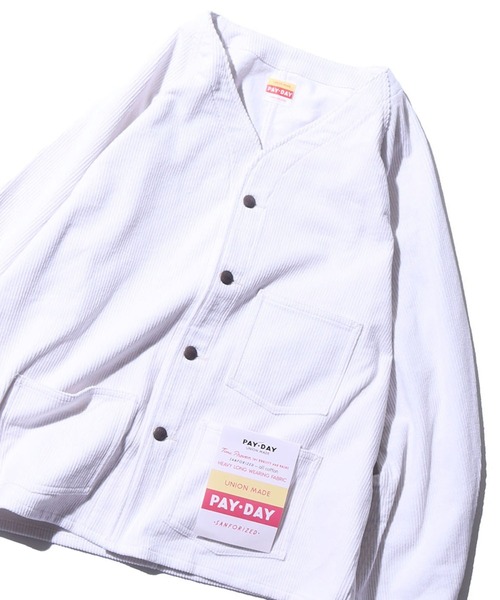 PAYDAY(ペイデイ)の「PAY DAY / ペイ デイ Corduroy jacket ノーカラージャケット(ノーカラージャケット・メンズ・ブラック/モカ/ホワイト・36/40/38)」の2枚目の写真