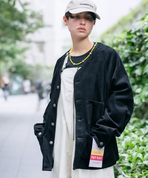 PAYDAY(ペイデイ)の「PAY DAY / ペイ デイ Corduroy jacket ノーカラージャケット(ノーカラージャケット・メンズ・ブラック/モカ/ホワイト・36/40/38)」の3枚目の写真