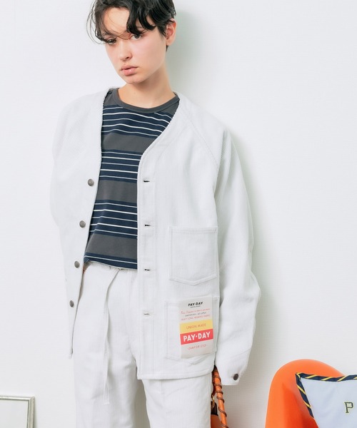 PAYDAY(ペイデイ)の「PAY DAY / ペイ デイ Corduroy jacket ノーカラージャケット(ノーカラージャケット・メンズ・ブラック/モカ/ホワイト・36/40/38)」の22枚目の写真