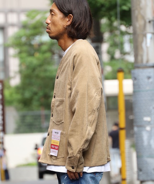 PAYDAY(ペイデイ)の「PAY DAY / ペイ デイ Corduroy jacket ノーカラージャケット(ノーカラージャケット・メンズ・ブラック/モカ/ホワイト・36/40/38)」の4枚目の写真