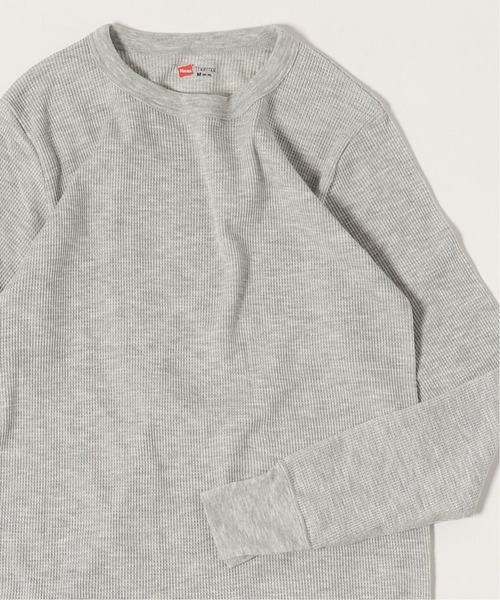 HANES(ヘインズ)の「【Hanes/ヘインズ】 クルーネックロングスリーブTシャツ(Tシャツ/カットソー・メンズ・ホワイト/ブラック/グレー・MEDIUM/LARGE)」の1枚目の写真