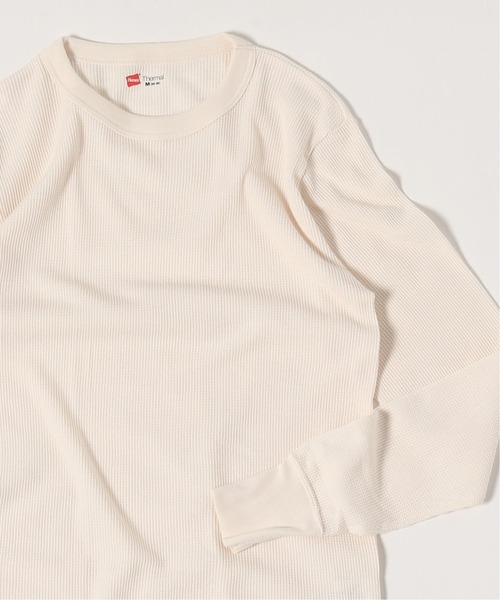 HANES(ヘインズ)の「【Hanes/ヘインズ】 クルーネックロングスリーブTシャツ(Tシャツ/カットソー・メンズ・ホワイト/ブラック/グレー・MEDIUM/LARGE)」の2枚目の写真