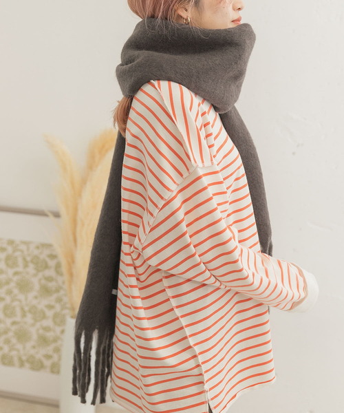 ITEMS URBANRESEARCH（アイテムズ アーバンリサーチ）の「ブークレムジストール（ストール/ショール・レディース・グリーン/ライトブラウン/チャコールグレー/アイボリー/オレンジ・ONE）」の17枚目の写真