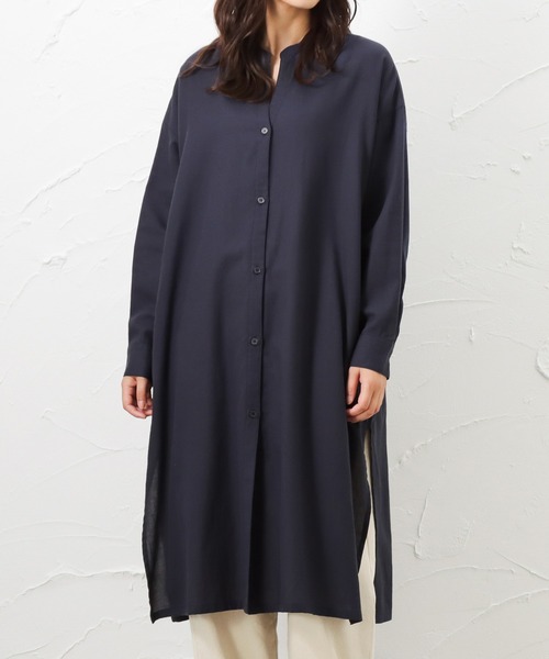 NAVY(ネイビー)の「NAVY ネイビー USAコットン シャツワンピース(ワンピース・レディース・ネイビー/グレー/ブラウン・フリー)」の6枚目の写真