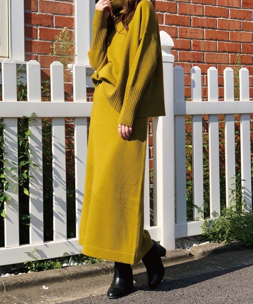 Banner Barrett（バナーバレット）の「【セットアップ対応】タートルネックニットトップス（ニット/セーター・レディース・オフホワイト/オリーブ/ライトピンク/ブラック/ベージュ/サックスブルー・38）」の16枚目の写真