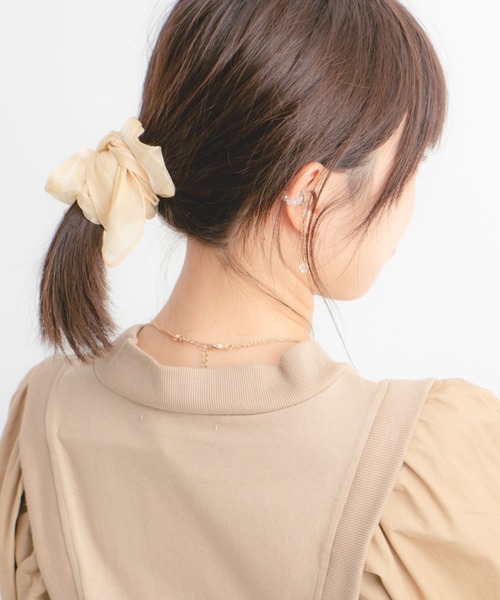 Wordtrobe（ワードトローブ）の「【wordtrobe】空紡糸天竺 布帛切替 ボリュームスリーブ プルオーバー（Tシャツ/カットソー・レディース・ホワイト/チャコールグレー/ベージュ・FREE）」の21枚目の写真