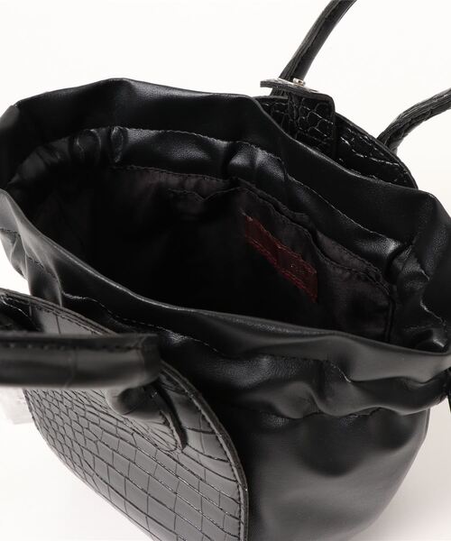 natural couture（ナチュラルクチュール）の「巾着2WAYミニトートバッグ（ショルダーバッグ・レディース・ブラウン/ブラック/ピンク・FREE）」の5枚目の写真