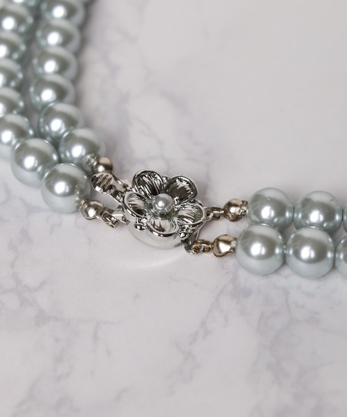 Mag.（マグ）の「【18inch】8mmWガラスパールネックレス（ネックレス・レディース・ホワイト/グレー・FREE）」の7枚目の写真