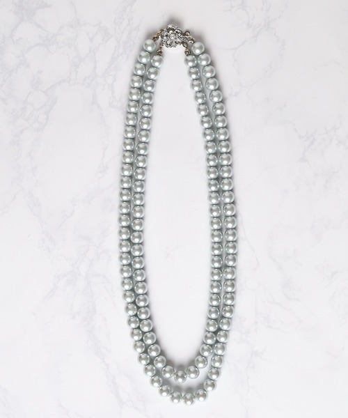 Mag.（マグ）の「【18inch】8mmWガラスパールネックレス（ネックレス・レディース・ホワイト/グレー・FREE）」の3枚目の写真