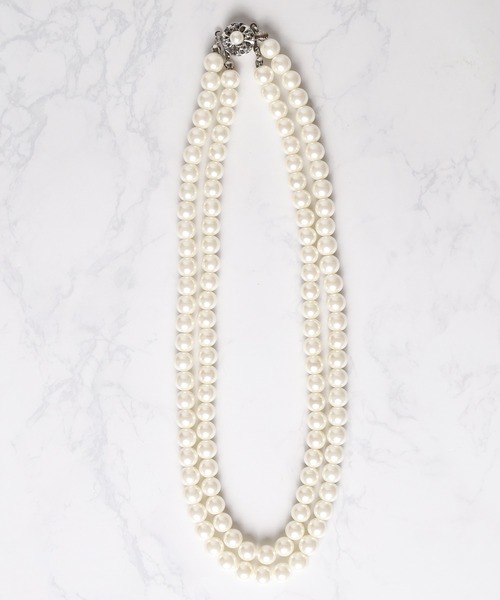 Mag.（マグ）の「【18inch】8mmWガラスパールネックレス（ネックレス・レディース・ホワイト/グレー・FREE）」の4枚目の写真