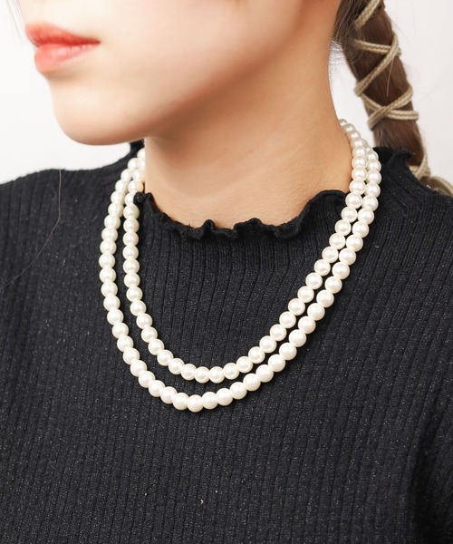 Mag.（マグ）の「【18inch】8mmWガラスパールネックレス（ネックレス・レディース・ホワイト/グレー・FREE）」の12枚目の写真