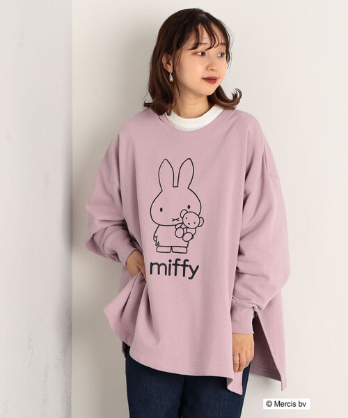FREDY&GLOSTER（フレディアンドグロスター）の「【sportswear/スポーツウェア】miffy sweat/ミッフィースウェット（スウェット・レディース・ブラウン/アイボリー/ライトパープル・FREE）」の6枚目の写真