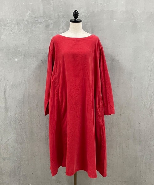 BEARDSLEY（ビアズリー）の「製品染めで発色の綺麗なシャツコールオーバーダイテントワンピース（ワンピース・レディース・レッド/キャメル・1/0）」の12枚目の写真