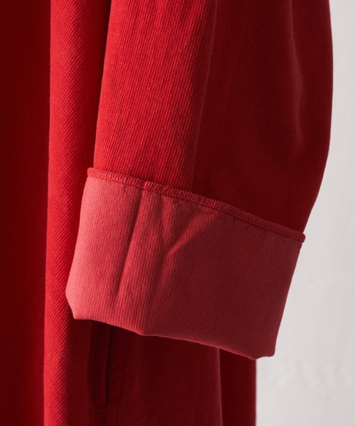 BEARDSLEY（ビアズリー）の「製品染めで発色の綺麗なシャツコールオーバーダイテントワンピース（ワンピース・レディース・レッド/キャメル・1/0）」の22枚目の写真