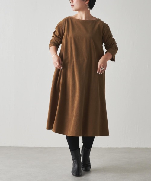 BEARDSLEY（ビアズリー）の「製品染めで発色の綺麗なシャツコールオーバーダイテントワンピース（ワンピース・レディース・レッド/キャメル・1/0）」の19枚目の写真