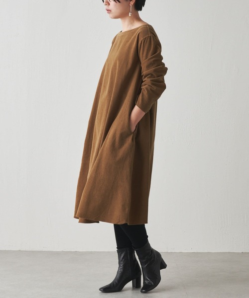 BEARDSLEY（ビアズリー）の「製品染めで発色の綺麗なシャツコールオーバーダイテントワンピース（ワンピース・レディース・レッド/キャメル・1/0）」の18枚目の写真