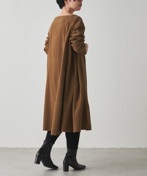 BEARDSLEY（ビアズリー）の「製品染めで発色の綺麗なシャツコールオーバーダイテントワンピース（ワンピース・レディース・レッド/キャメル・1/0）」の15枚目の写真