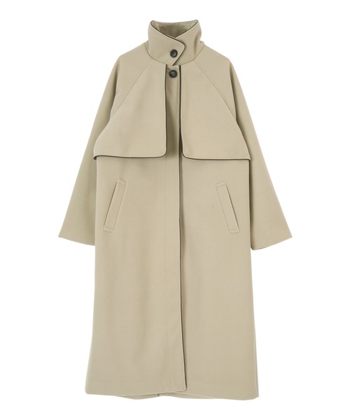 titivate（ティティベイト）の「ﾊﾟｲﾋﾟﾝｸﾞｽﾀﾝﾄﾞｶﾗｰﾛﾝｸﾞｺｰﾄ（ステンカラーコート・レディース・ブラック/オリーブ/アイボリー/モカ・M）」の14枚目の写真