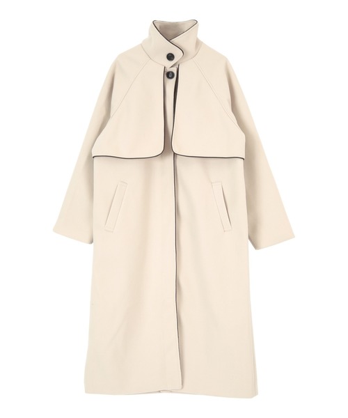 titivate（ティティベイト）の「ﾊﾟｲﾋﾟﾝｸﾞｽﾀﾝﾄﾞｶﾗｰﾛﾝｸﾞｺｰﾄ（ステンカラーコート・レディース・ブラック/オリーブ/アイボリー/モカ・M）」の20枚目の写真