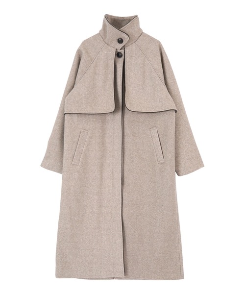 titivate（ティティベイト）の「ﾊﾟｲﾋﾟﾝｸﾞｽﾀﾝﾄﾞｶﾗｰﾛﾝｸﾞｺｰﾄ（ステンカラーコート・レディース・ブラック/オリーブ/アイボリー/モカ・M）」の17枚目の写真