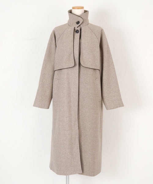 titivate（ティティベイト）の「ﾊﾟｲﾋﾟﾝｸﾞｽﾀﾝﾄﾞｶﾗｰﾛﾝｸﾞｺｰﾄ（ステンカラーコート・レディース・ブラック/オリーブ/アイボリー/モカ・M）」の10枚目の写真