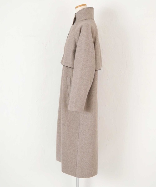 titivate（ティティベイト）の「ﾊﾟｲﾋﾟﾝｸﾞｽﾀﾝﾄﾞｶﾗｰﾛﾝｸﾞｺｰﾄ（ステンカラーコート・レディース・ブラック/オリーブ/アイボリー/モカ・M）」の8枚目の写真