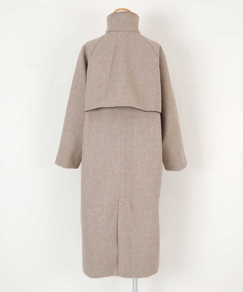 titivate（ティティベイト）の「ﾊﾟｲﾋﾟﾝｸﾞｽﾀﾝﾄﾞｶﾗｰﾛﾝｸﾞｺｰﾄ（ステンカラーコート・レディース・ブラック/オリーブ/アイボリー/モカ・M）」の6枚目の写真