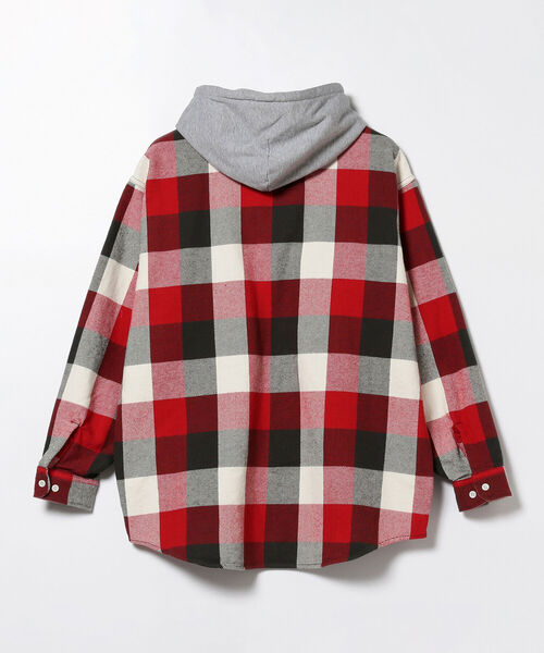 BEAMS（ビームス）の「BEAMS / スウェット フーディー イージー ネルシャツ（シャツ/ブラウス・メンズ・レッド/ブルー・SMALL/MEDIUM/X-LARGE/LARGE）」の10枚目の写真