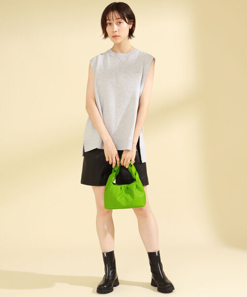 Ray BEAMS(レイビームス)の「Ray BEAMS / ツイスト ハンドル バッグ(トートバッグ・レディース・ダークブラウン/ピンク/グリーン系その他2・ONE SIZE)」の6枚目の写真