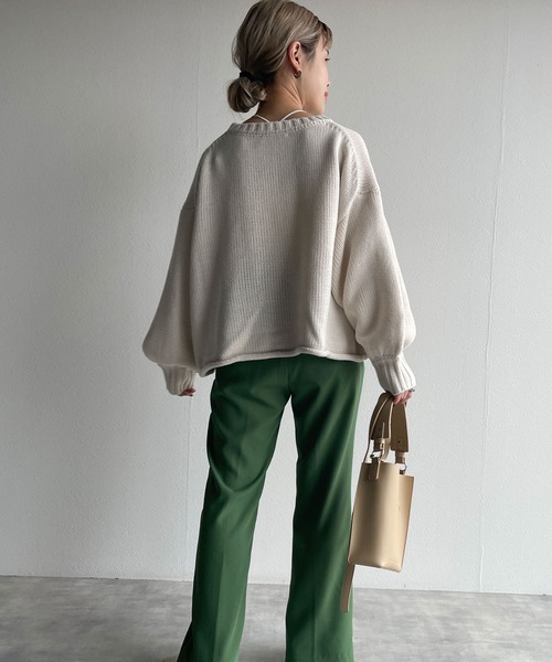 w closet(ダブルクローゼット)の「ショート丈ニットプルオーバー(ニット/セーター・レディース・ライム/グリーン/アイボリー/ラベンダー・FREE)」の13枚目の写真