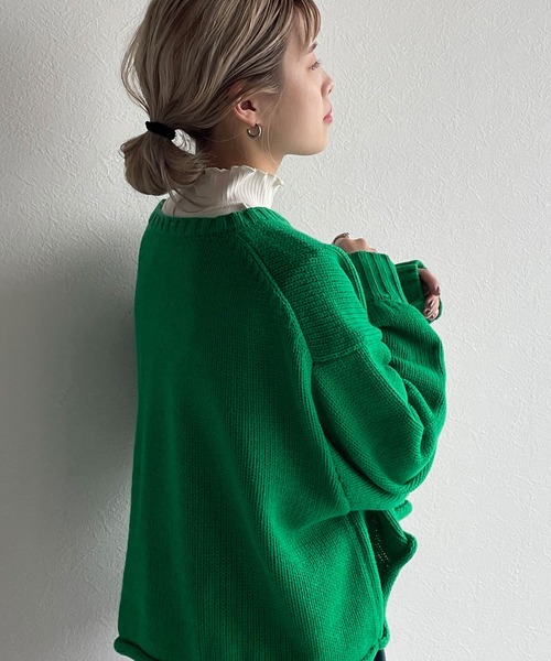 w closet(ダブルクローゼット)の「ショート丈ニットプルオーバー(ニット/セーター・レディース・ライム/グリーン/アイボリー/ラベンダー・FREE)」の18枚目の写真